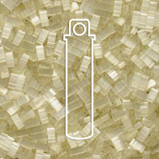 Miyuki HALF TILA Beads. 2 hole.  *Silk Pale Light Yellow  (7.2gr Vial).