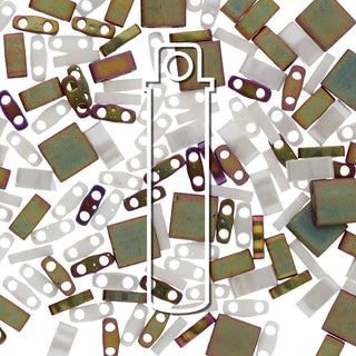 Miyuki TILA Beads.  5x5mm. 2 hole.  *Tila Mix- Mixed Nuts .  (7.2gr Vial).