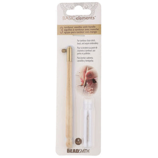 TAMBOUR 3-NEEDLE SET.  WOOD HANDLE