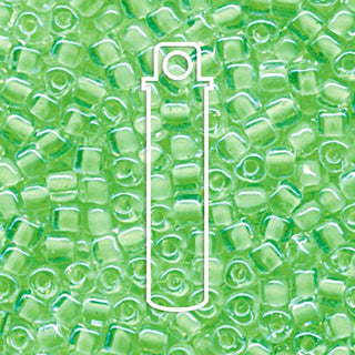 MIYUKI. 10/0. TRIANGLE IRIS COLORS- (Color Lined Light Green) -APPRX 24GM/TB