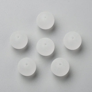 Transparent Acrylic Ball Beads, Frosted Style, Round, Clear, 14mm, Hole: 2mm.  *Packed 25 Beads.
