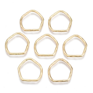 Alloy Linking Rings, Organic/Boho Shape Ring, Light Gold, 21x20.5x2mm, Inner Diameter: 16.5x18.5mm.  (Packed 10 )