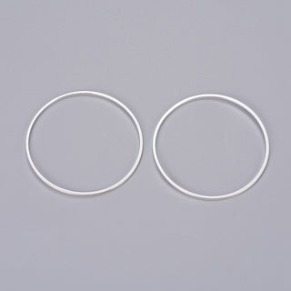 Brass Rings, Silver Color, 18x0.7~1mm.  (packed 10 rings)