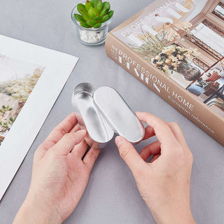 Aluminum Box, Column, Needle Box, Platinum, 3.6x9x2.6cm, Inner Size: 3.2x8.8cm, Capacity: 2ml(0.06 fl. oz).  Sold Per single Box