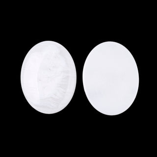 Resin Cabochons, (Imitation Gemstone Look), Oval, Creamy White, 40x30x5.5mm  Sold Individually.
