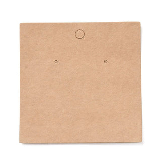 Blank Kraft Paper Earring Display Cards, Square, BurlyWood, 8x8x0.05cm, Hole: 1.5mm *Packed 50 cards
