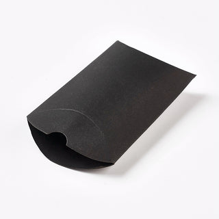 Kraft Paper Gift Boxes, Pillow Box, Black, 6.5x9x2.5cm (Packed 10 Boxes)