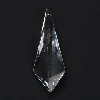 Transparent Glass Big Pendants, Faceted, Teardrop Charms, for Chandelier Crystal Hanging Pendant, Clear, 120x44x22.5mm, Hole: 2mm