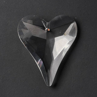 Transparent Glass Big Pendants, for Chandelier Crystal Hanging Pendants/ Holiday Decoration, Faceted, Heart, Clear, 67x57x16.5mm, Hole: 1.6mm Sold Individually.