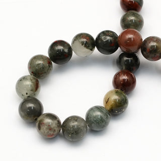 Natural African Bloodstone.  Round Beads.  *See drop down for size options.