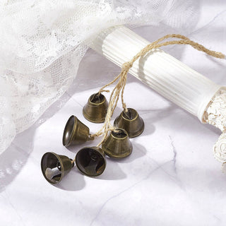 Iron Bell Pendant Decorations, w/ Jute Cord for Home Wall Hanging Ornaments, Witches Bells, Antique Bronze, 250mm