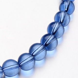 Glass Rounds *Cornflower Blue .   8 mm.  *Approx 40 Beads