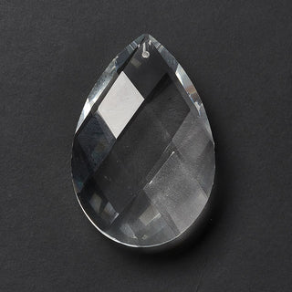 Transparent Glass Big Pendants, for Chandelier Crystal Hanging Pendants/ Holiday Decor, Faceted, Teardrop, Clear, 63x42x17mm, Hole: 1.8mm. Sold Individually.