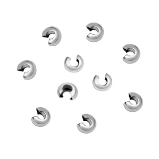 304 Stainless Steel Crimp Beads Covers, Stainless Steel Color, (5mm)   (10 pieces)
