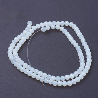 4mm Faceted Round Crystals *Opalite (approx 100 beads per 15" Strand)