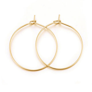 316 Stainless Steel Wine Glass Charm Rings/ Hoop Earrings. (Golden Color) .18k gold plated.  21 Gauge, 25x29x0.7mm (Packed 10)