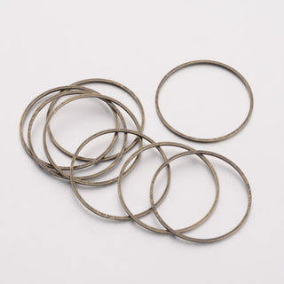 Brass Linking Rings, Nickel Free, Antique Bronze, 25x1mm  (packed 10 Rings)