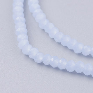Faceted Rondelle Glass Beads Strands, Lavender Blue , 3 x 2mm, Hole: 0.5mm; *Approx 185 Beads.