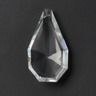 Transparent Glass Big Pendant, for Chandelier Crystal Hanging Pendants/ Holiday Ornament, Faceted, Teardrop, Clear, 62.5x34x17.5mm, Hole: 1.8mm.  Sold Individually.