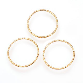 Brass Linking Rings, Soldered, Real 18K Gold Plated,   (Packed 10 Rings) *See Drop Down for Size Options
