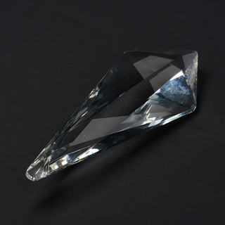 Transparent Glass Big Pendants, Faceted, Teardrop Charms, for Chandelier Crystal Hanging Pendant, Clear, 120x44x22.5mm, Hole: 2mm