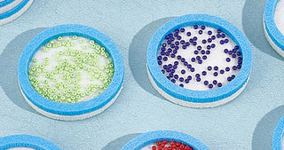 Round Felt Bead Design Board, 1.57inch Sky Blue Felt Beading Mat DIY Beading Boards Storage Tray for Jewelry Making, Beading Supplies, 8mm Thick.  (Packed 3)