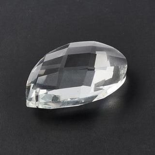 Transparent Glass Big Pendants, for Chandelier Crystal Hanging Pendants/ Holiday Decor, Faceted, Teardrop, Clear, 63x42x17mm, Hole: 1.8mm. Sold Individually.
