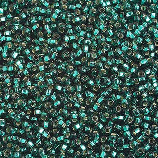Czech 10/0 Seed Beads.  (Round).  S/L (Silver Lined) Teal Green.  (Bagged.   Approx 23 grams)