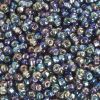 Czech 10/0 Seed Beads.  (Round).  S/L Silver Lined Transparent Grey AB  (Strung.  Approx 23 grams)