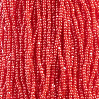 11/0 Czech CHARLOTTE Cut  (Opaque Light Red Luster)  12 String/Hank -Approx 20 Grams