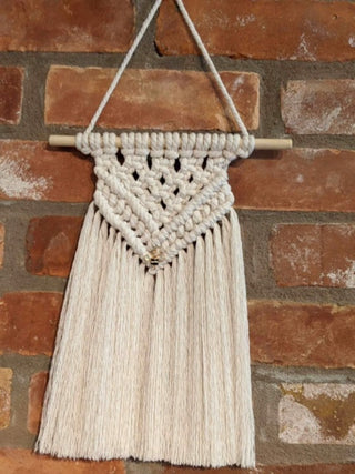 CLASS: Beginners Macrame!  Create a Beautiful Wall Hanging with Metal Charm.   Saturday June 8th - 2:30 to 4:30.  Guest Instructor: Susan Luther