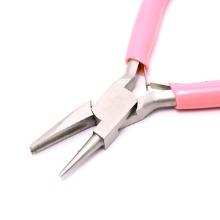 45# Carbon Steel Round Concave Pliers, Pink, 125x47~77x7.5mm