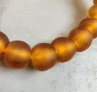 Recycled Glass Round Beads (Bodum) Golden Sun)  Approx 10mm *8 Beads