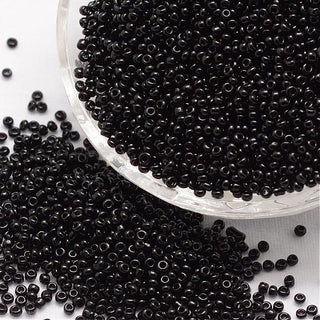 Seed Beads (Chinese Glass) Black 6/0 *Size 6  *BULK 1LB BAG.
