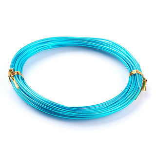 Wire (Aluminum)  1.5 mm thick *6 Meter Roll  (Bright Mid- Turquoise Color)