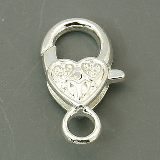 Lobster Clasp with Swirled Heart Center *packed 2.  25 x 13mm  (See Drop Down For Color OPtions)