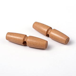 Toggle Buttons, Wooden Buttons, 50x13.5mm, Hole: 5.4mm.  Packed 5 Buttons