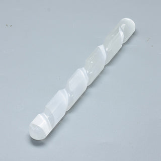 Natural Selenite Decorations, Wands/ Spiral Rods, White, 154x18mm.  Sold Individually
