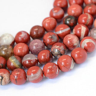 Natural Red (Jasper) * Round  *16" strand.  See Drop Down for Options