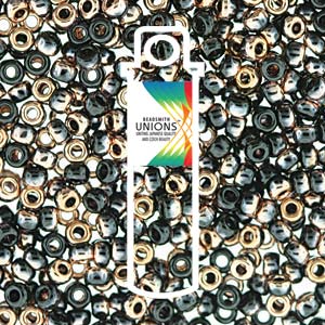 11/0 Seed Beads.  Unions (BLACK CAPRI GOLD) *24 gram TUBE