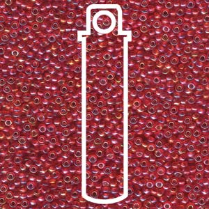 11/0 Miyuki Round Seed Beads (S/L Flame Red AB)  *approx 23 gram tube