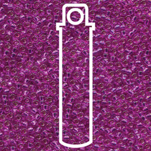 11/0 Miyuki Round Seed Beads (Dyed Silver Lined Fuchsia)  *approx 23.5 gram tube