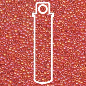 11/0 Miyuki Round Seed Beads (Matte Transparent Orange AB)  *approx 24 gram tube