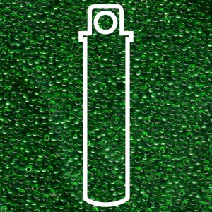 11/0 Miyuki Round Seed Beads (Transparent Green)  *approx 22.5 gram tube