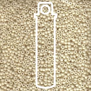 11/0 Czech Round Seed Beads  (Matte Opaque Cream)  *approx 23 gram tube