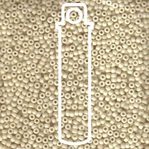 11/0 Miyuki Round Seed Beads  (Matte Opaque Cream)  *approx 23 gram tube