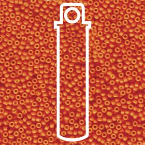 11/0 Miyuki Round Seed Beads (Special Dyed Harvest Orange)  *approx 24 gram tube