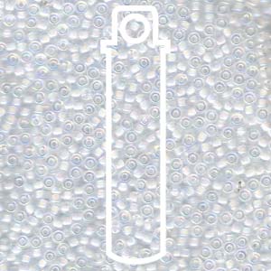 11/0 Czech Round Seed Beads  (White Lined Crystal AB)  *approx 24 gram tube