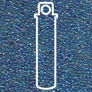 11/0 Czech Round Seed Beads (Blue Lined Aqua AB)  *approx 24 gram tube