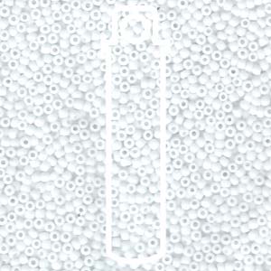 11/0 Miyuki Round Seed Beads (Matte Opaque White)  *approx 24 gram tube